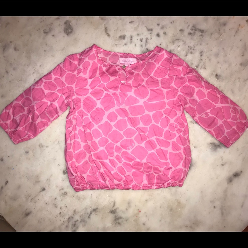 Lilly Pulitzer Girls Jubilee Blouse Giraffe Size 3
